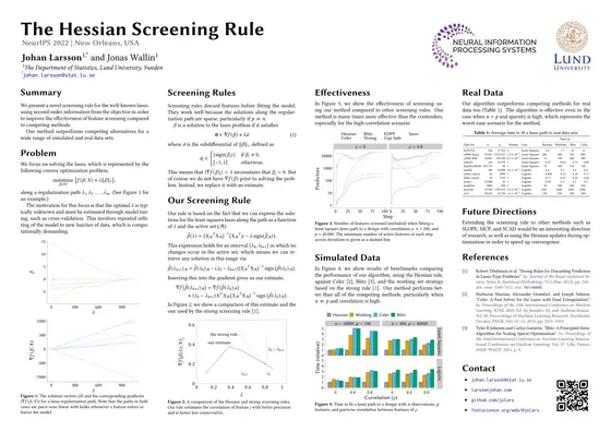 The Hessian Screening Rule — NeurIPS 2022 poster